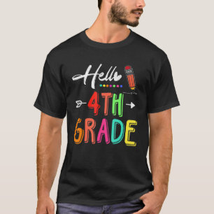 Hello 4th Grade Teacher Student Back To School T-Shirt