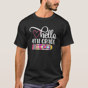 Hello 4th Grade Tie Dye Back To School Teacher Stu T-Shirt