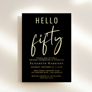 Hello 50 Chic Script 50th Birthday Party