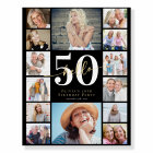 Hello 50 Fiftieth Birthday Photo Collage Welcome