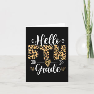 Hello 5th Fifth Grade Leopard Teacher Back To Scho Card