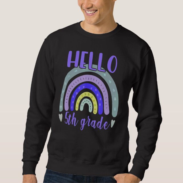 Hello 5th Fifth Grade Teacher Back To School Boho  Sweatshirt (Front)