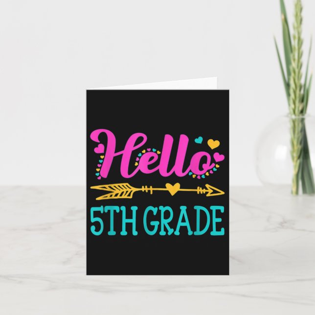 Hello 5th Fifth Grade Teacher Funny Back To School Card (Front)