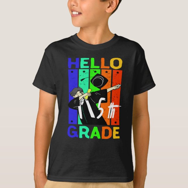 Hello 5th Grade|Back To School Hello 5th Grade T-Shirt (Front)