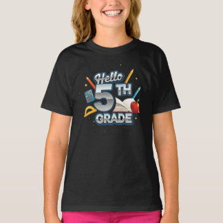 Hello 5th Grade | by Asarteon T-Shirt