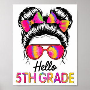 Hello 5th Grade Girls Teacher Back To School Team  Poster