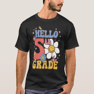 Hello 5th Grade Hippie Groovy Daisy Back To School T-Shirt