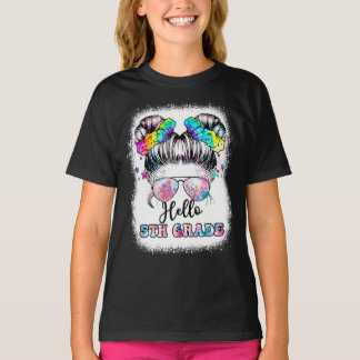 Hello 5th Grade Messy Hair Back To School T-Shirt