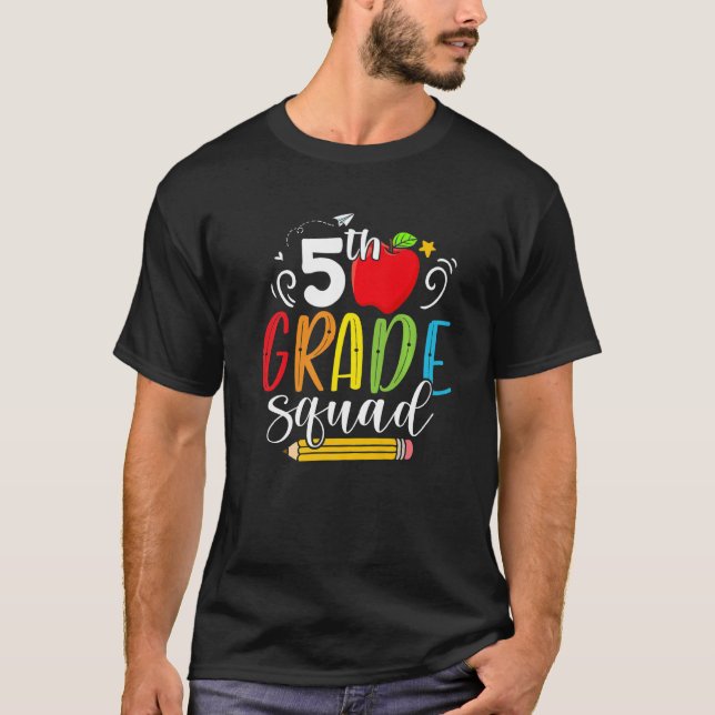 Hello 5th Grade Squad Back To School Teachers Stud T-Shirt (Front)