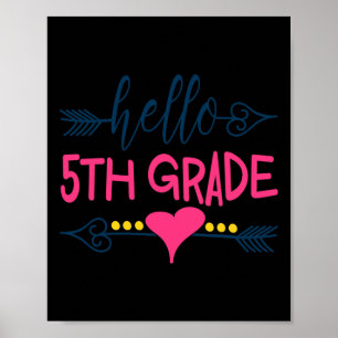 Hello 5th Grade  Teacher Kids Back to School Gift  Poster