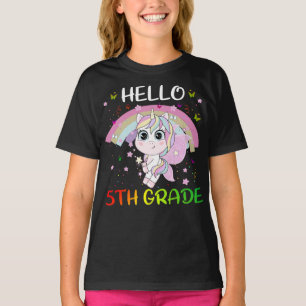 Hello 5th Grade Teacher Student Team Unicorn Back  T-Shirt