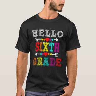 Hello 6th Grade Rainbow Sixth Grade Teacher Kids T-Shirt