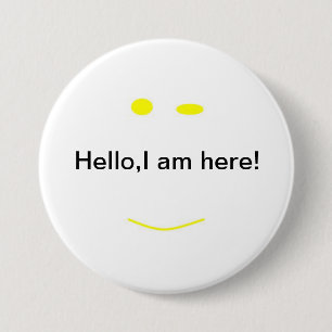 hello 7.5 cm round badge