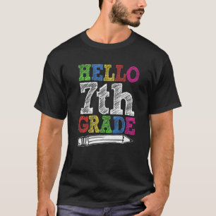 Hello 7th Grade Back To School First Day Kids Boys T-Shirt