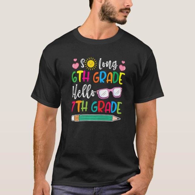 Hello 7th Grade Teacher Student Back To School Gra T-Shirt (Front)