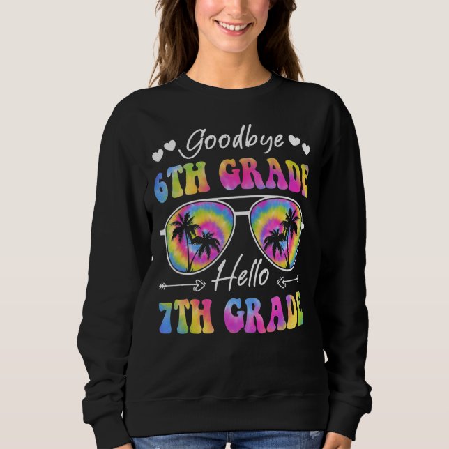 Hello 7th Grade Teacher Student Back To School Tie Sweatshirt (Front)