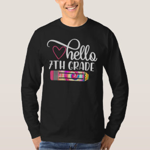 Hello 7th Grade Tie Dye Back To School Teacher Stu T-Shirt
