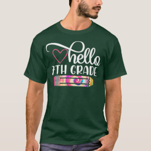 Hello 7th Grade Tie Dye Back to School Teacher Stu T-Shirt