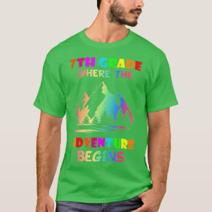 Hello 7th Grade Where the Adventure Begins Back to T-Shirt