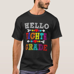Hello 8th Grade Rainbow Eighth Grade Teacher Kids T-Shirt