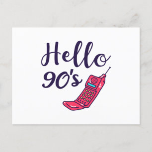 Hello 90s Cellphone Postcard