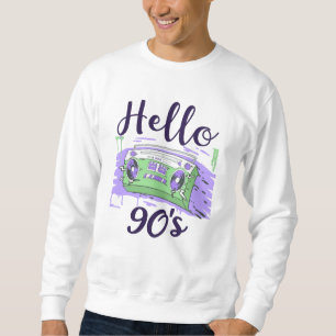 Hello 90s radio cassette recorder sweatshirt