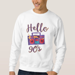 Hello 90s radio cassette recorder sweatshirt