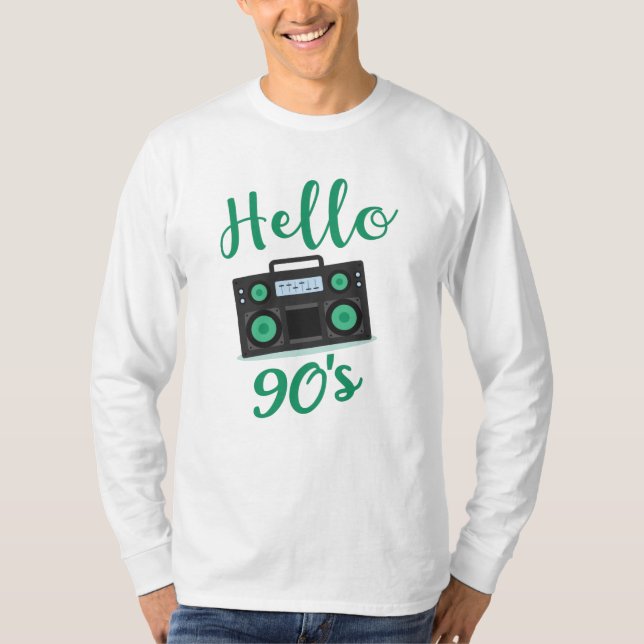 Hello 90s radio cassette recorder T-Shirt (Front)
