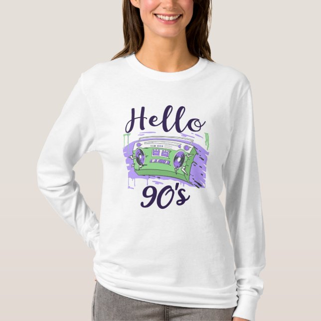 Hello 90s radio cassette recorder T-Shirt (Front)