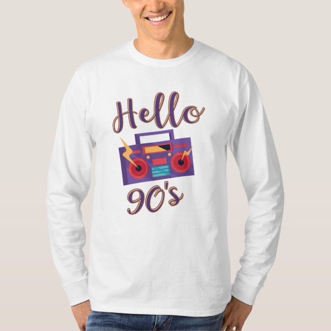 Hello 90s radio cassette recorder T-Shirt (Front)