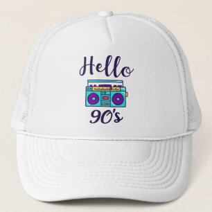 Hello 90s radio cassette recorder trucker hat