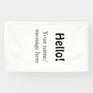 Hello add name message simple minimal business tem banner