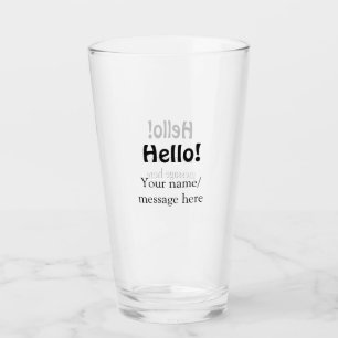Hello add name message simple minimal business tem glass