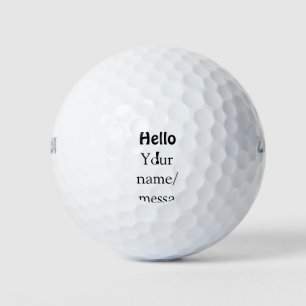 Hello add name message simple minimal business tem golf balls