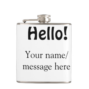 Hello add name message simple minimal business tem hip flask