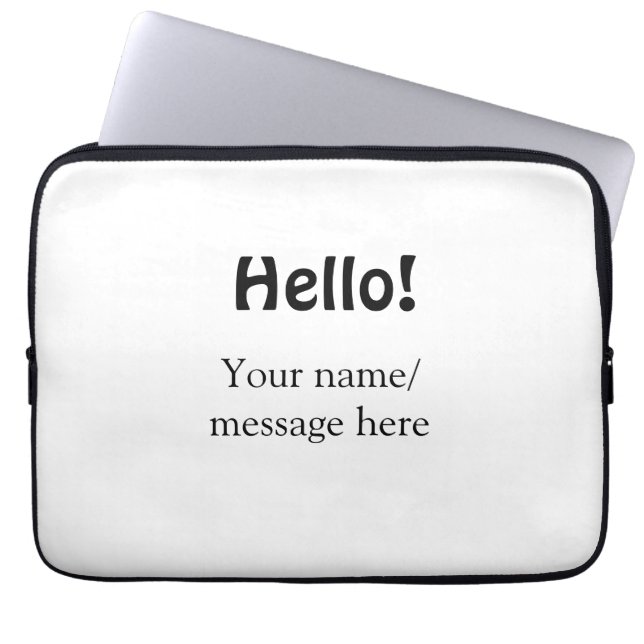 Hello add name message simple minimal business tem laptop sleeve (Front)