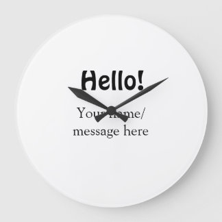 Hello add name message simple minimal business tem large clock