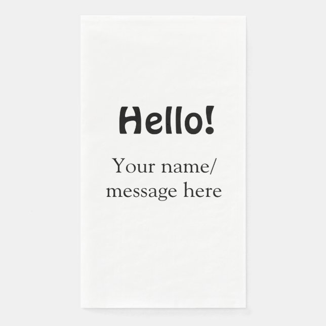 Hello add name message simple minimal business tem napkin (Front)