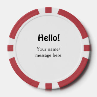 Hello add name message simple minimal business tem poker chips