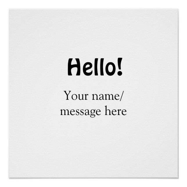 Hello add name message simple minimal business tem poster (Front)