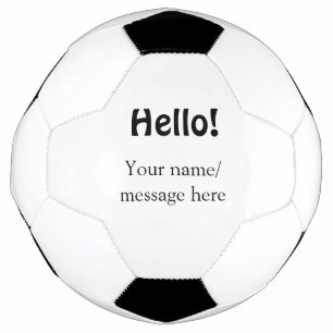 Hello add name message simple minimal business tem soccer ball