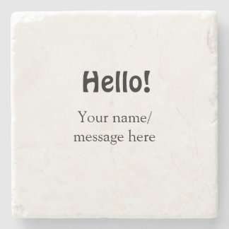 Hello add name message simple minimal business tem stone coaster