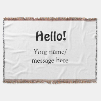Hello add name message simple minimal business tem throw blanket