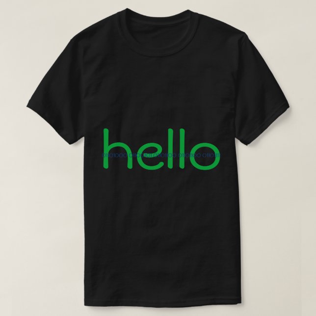 Hello and Bye Hacker Code Message Tee (Design Front)