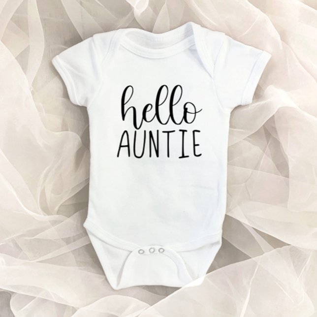 Hello Auntie Pregnancy Announcement Aunt Baby Bodysuit (Creator Uploaded)