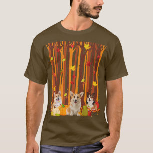 Hello Autumn Corgi Maple Leaf Fall Pumpkin Mens Wo T-Shirt
