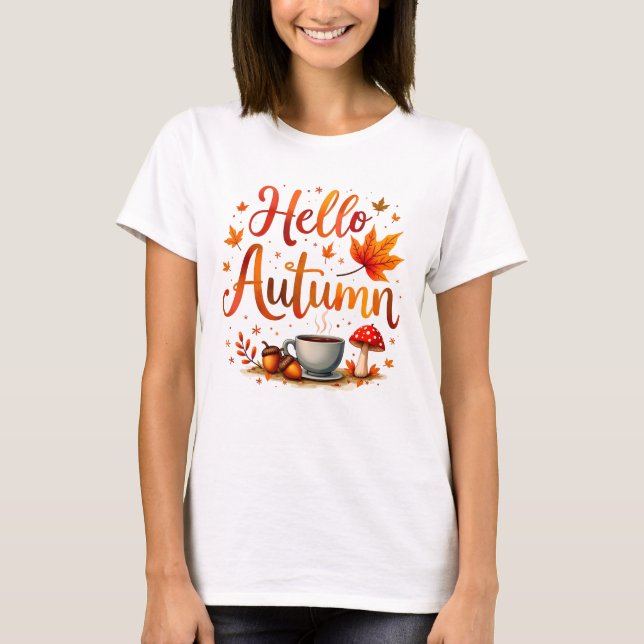 Hello Autumn, cosy nostalgia T-Shirt (Front)