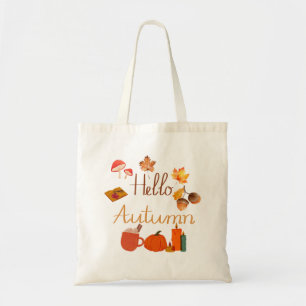 Hello Autumn – Cozy Fall Vibes with Pumpkins Tote Bag