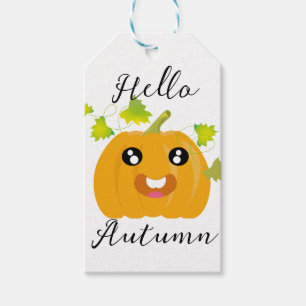 Hello Autumn - Cute Pumpkin Gift Tags