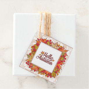 Hello Autumn Fall Floral Thanksgiving Thank You Favour Tags
